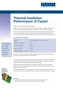 Thermal Insulation Performance of Carpet