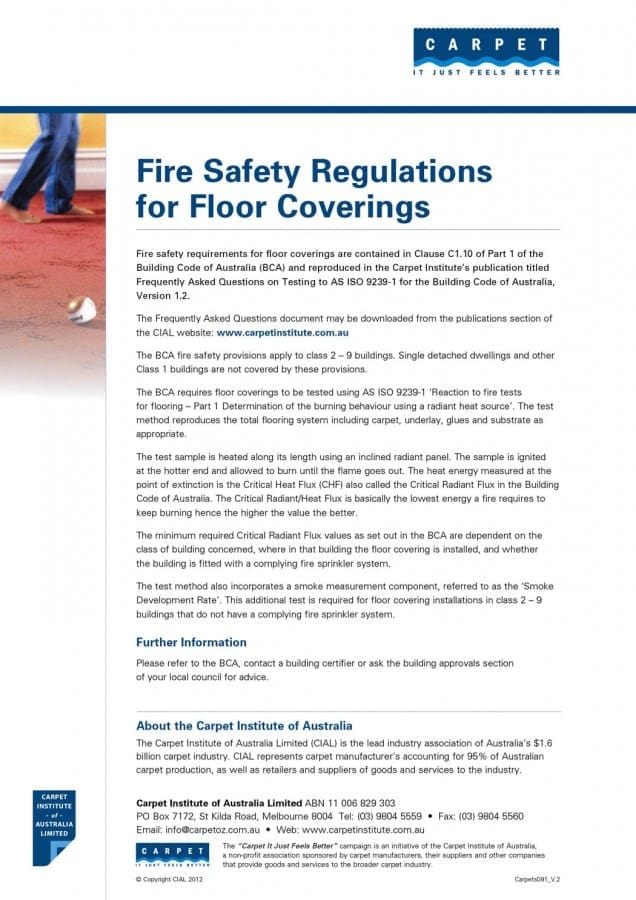 7.Carpets091_FireSafety_FactSheet Carpet Institute