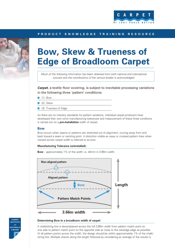 Bowing and Skewing & Trueness of Edge of Broadloom Carpet