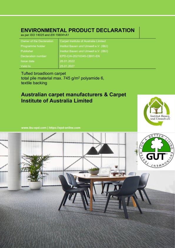 Environmental Product Declaration EPD Tufted broadloom carpet Nylon 6 TPM max 745g/sqm AU